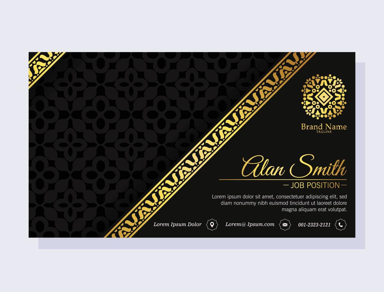 Luxury dark business card pattern style vector