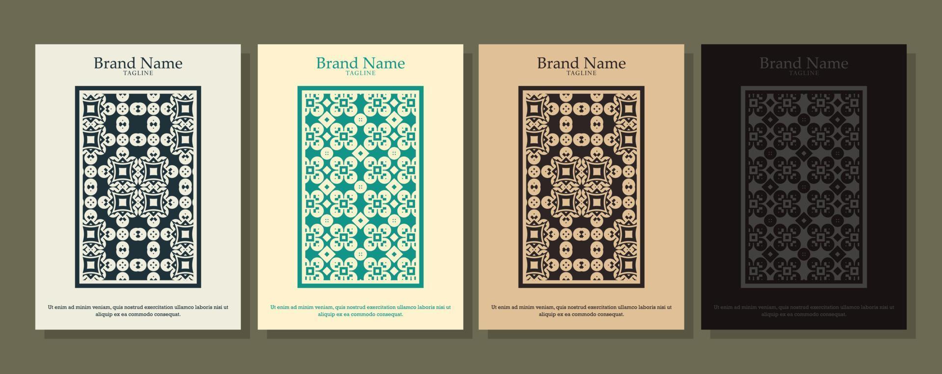 vintage abstract geometric pattern cover template vector