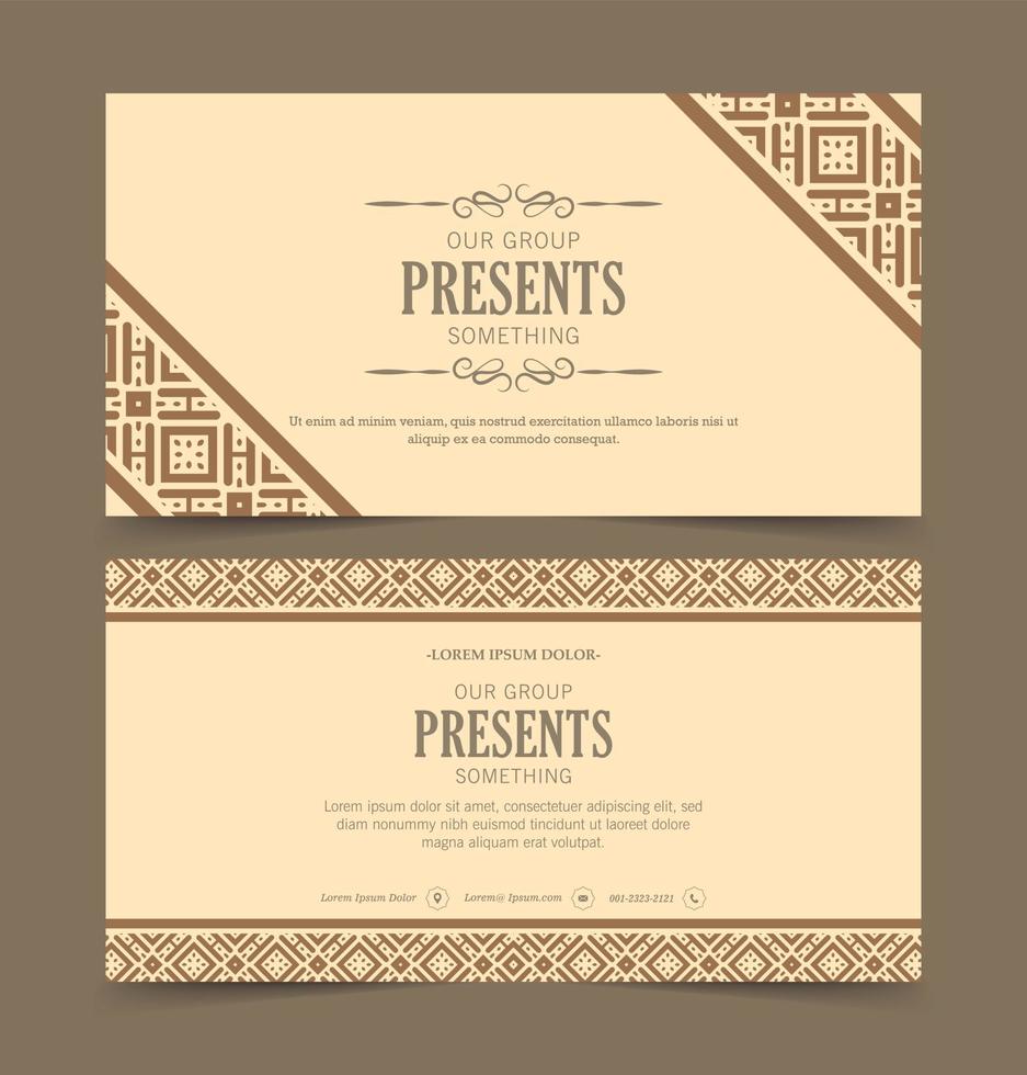 Elegant border pattern business card design vector