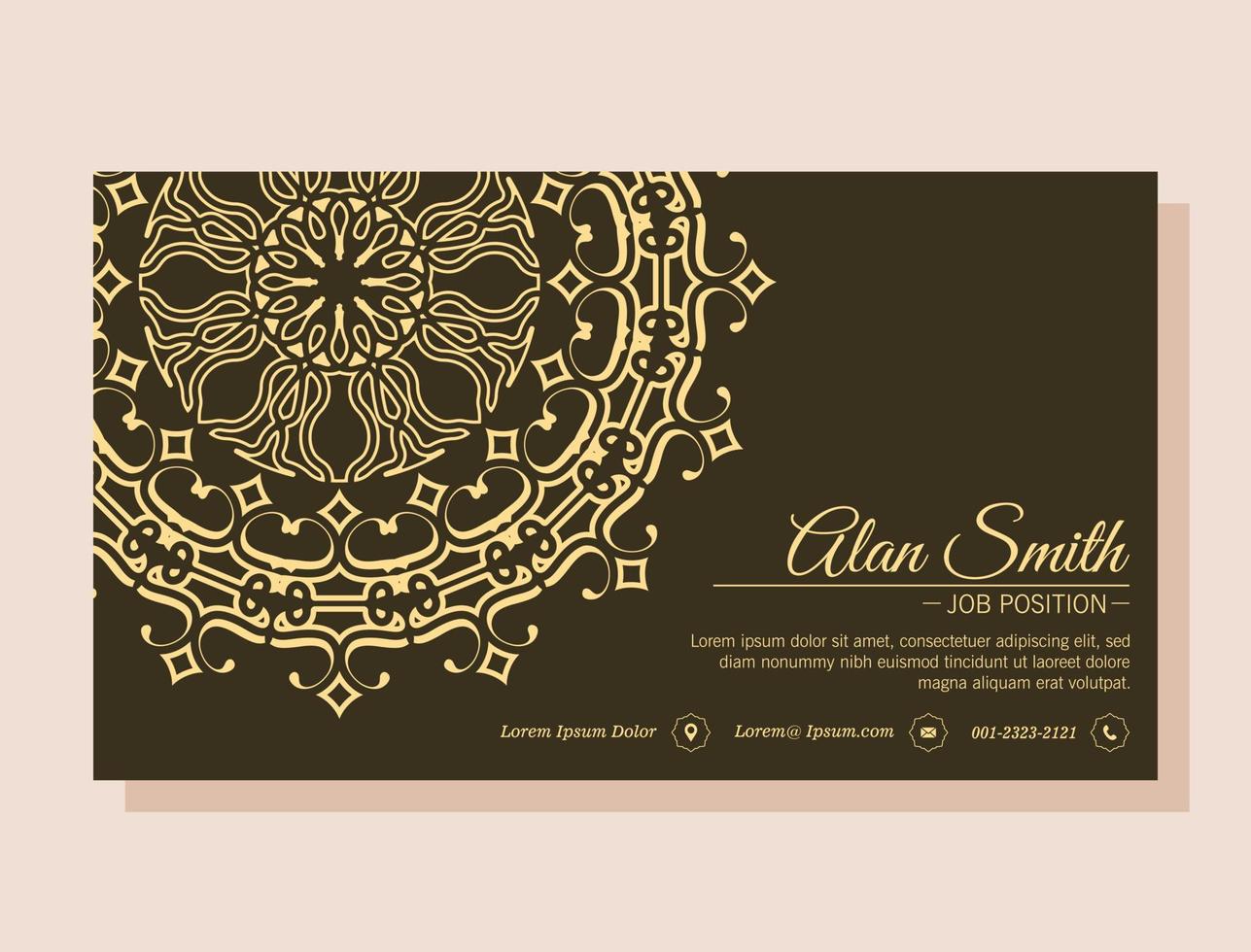 mandala style business card design vector