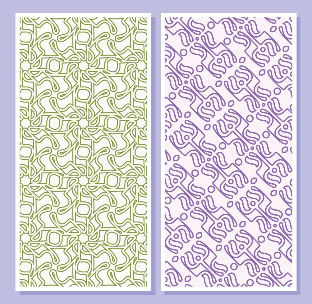 Flat vertical banner with minimal pattern set vector