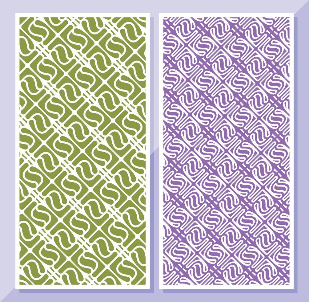 Flat vertical banner with minimal pattern set vector