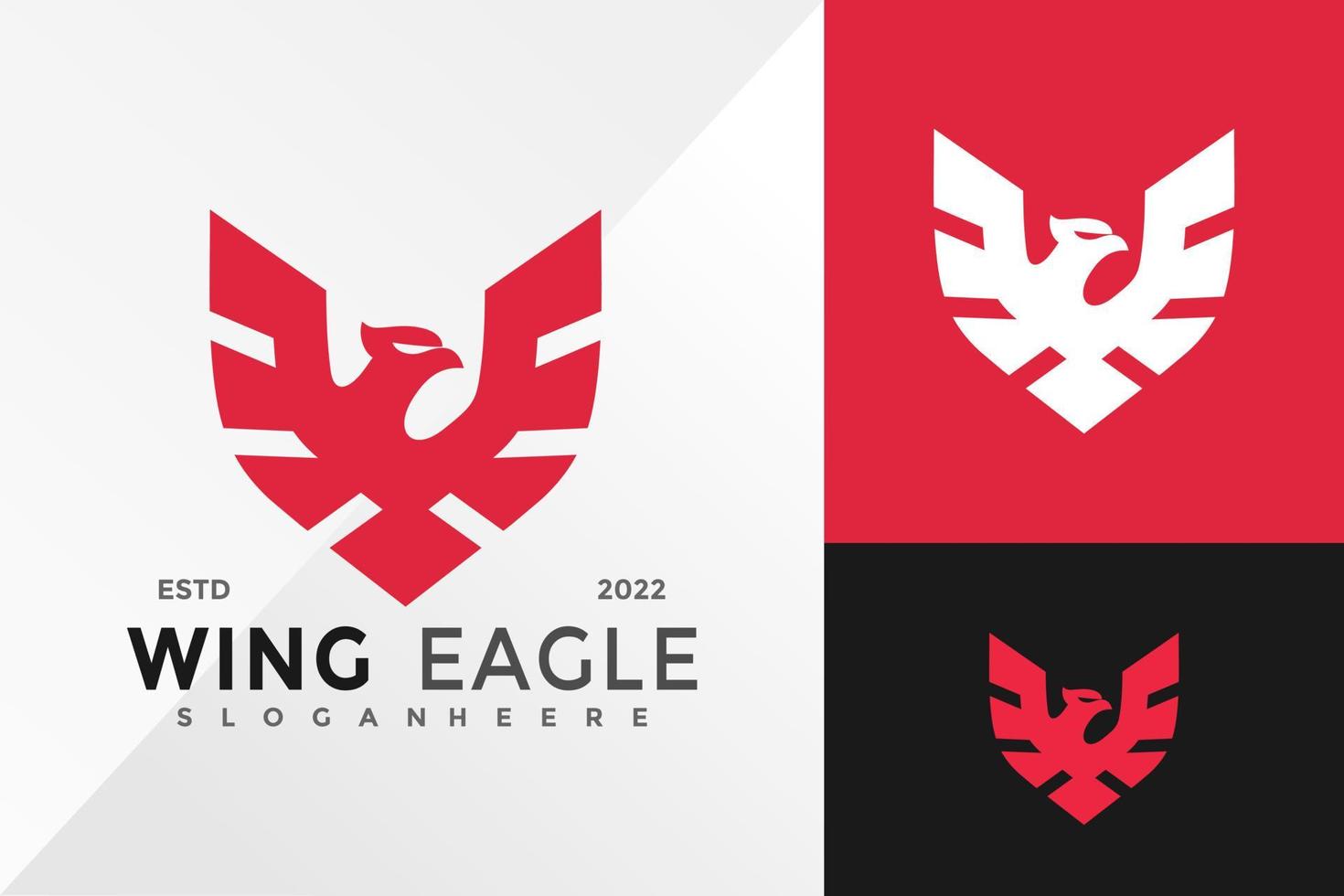 escudo ala águila logo diseño vector ilustración plantilla