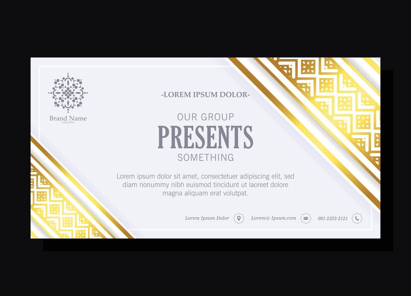 Luxury business card template with Ornaments design vector