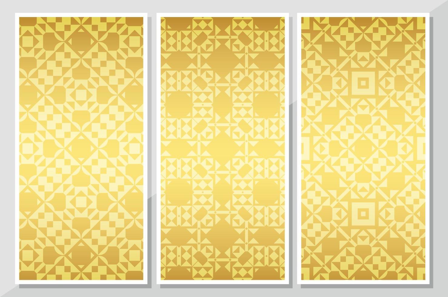 Gold vertical banner with minimal pattern vector