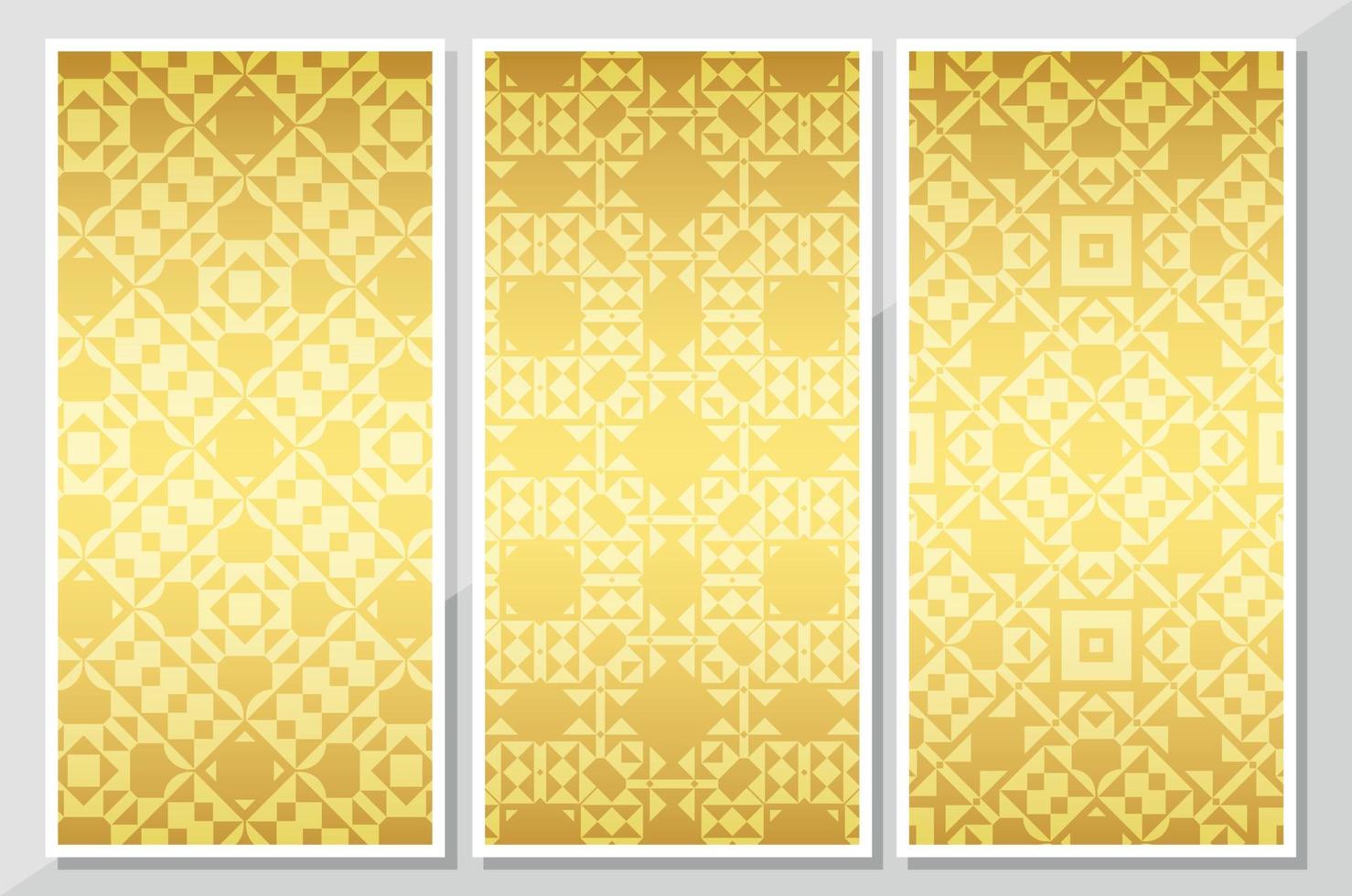 banner vertical dorado con patrón mínimo vector