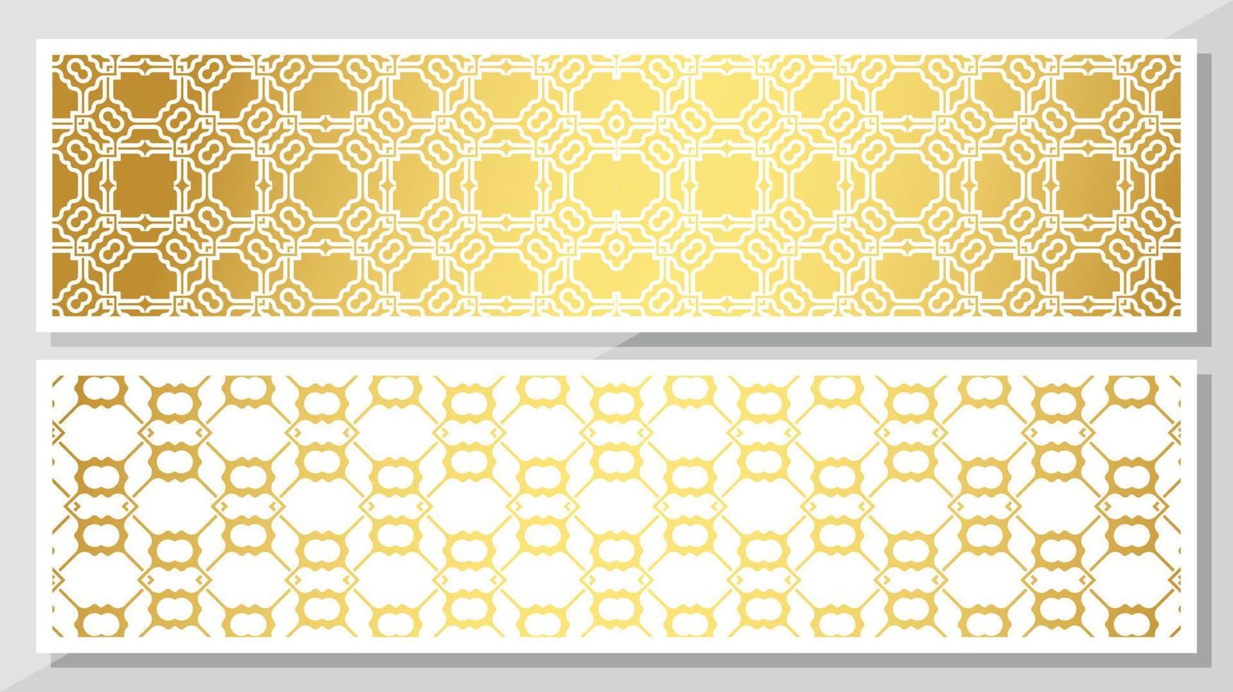 minimal geometric pattern gold banner vector