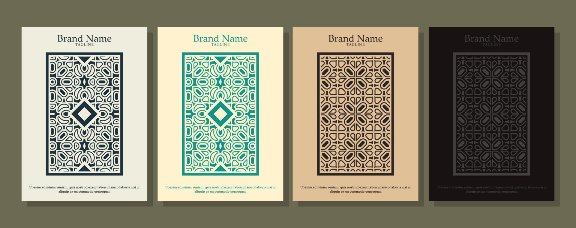 vintage abstract geometric pattern cover template vector