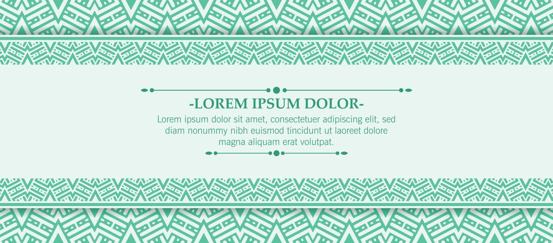 green ornament border pattern background vector