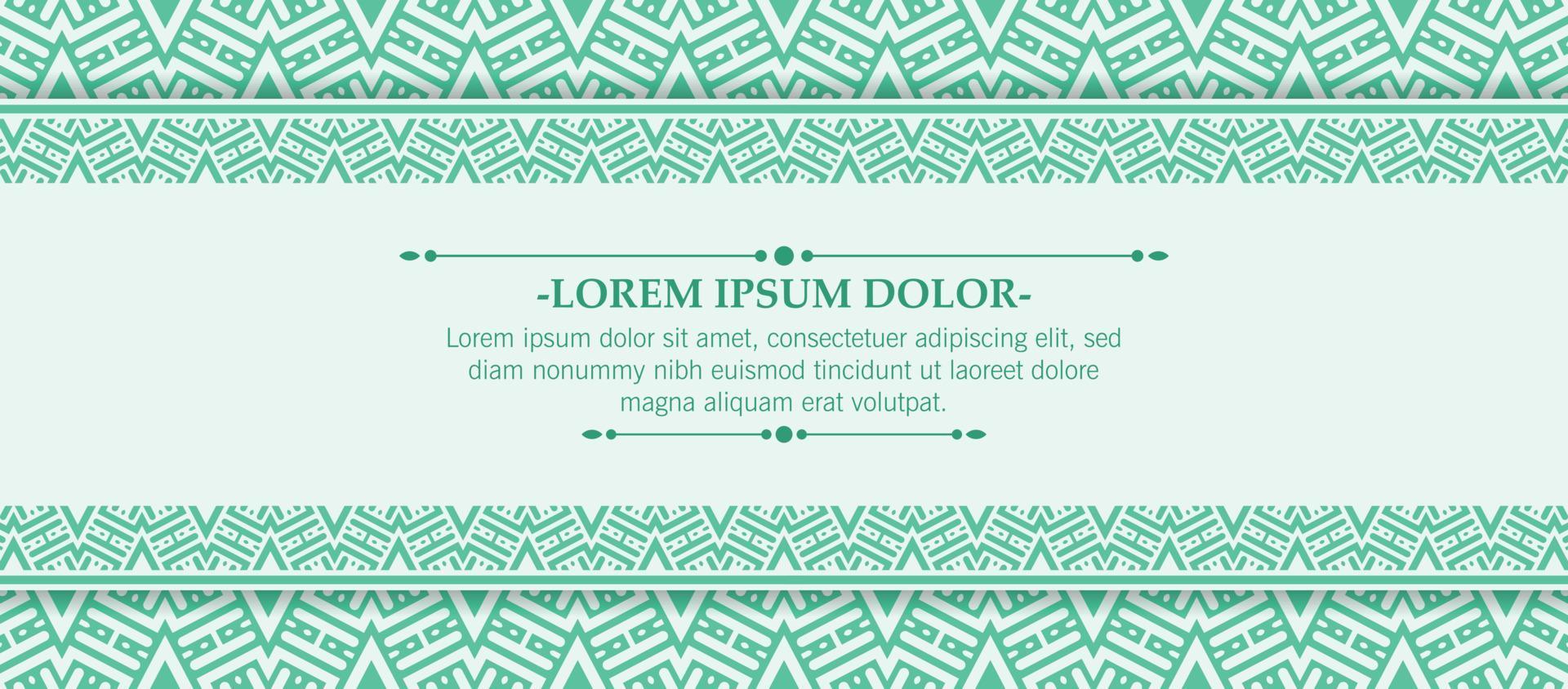 fondo de patrón de borde de adorno verde vector