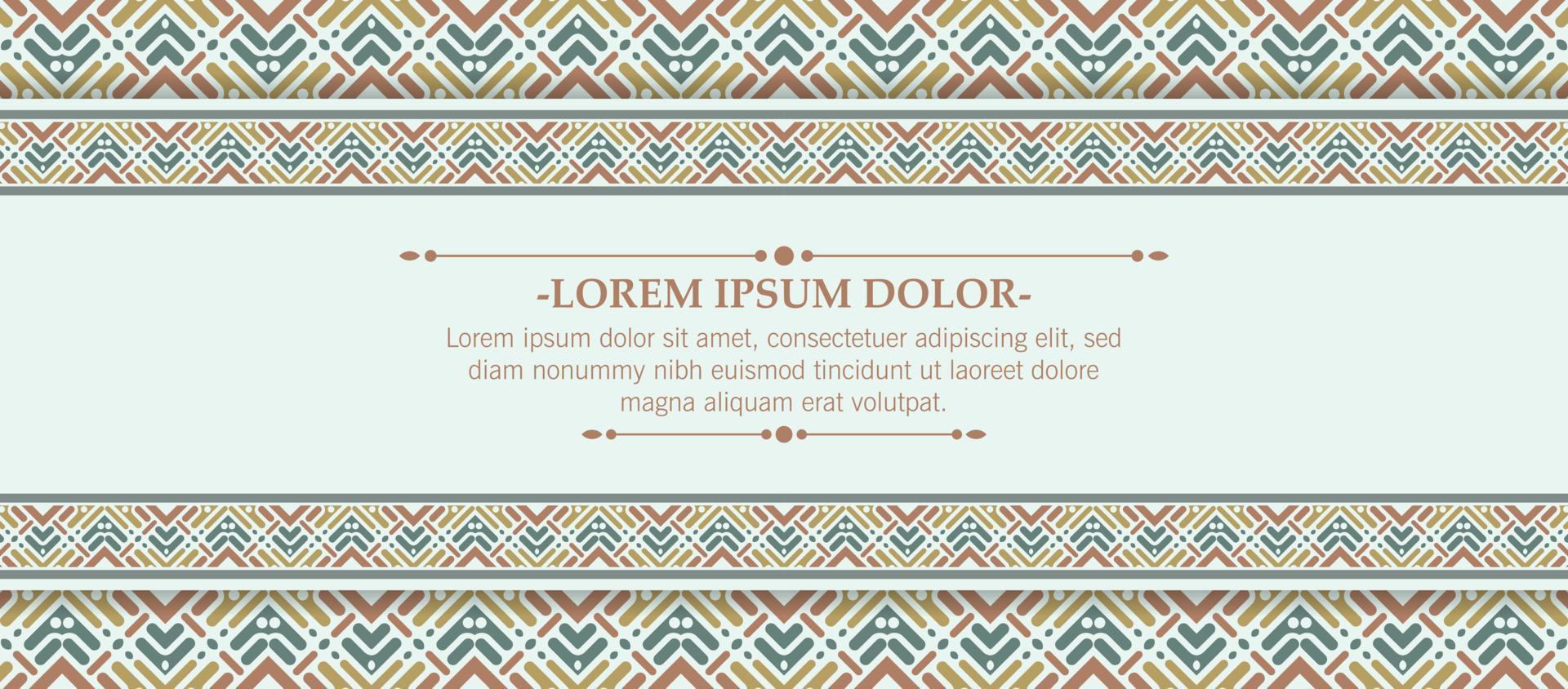 Vintage ornament border pattern background vector