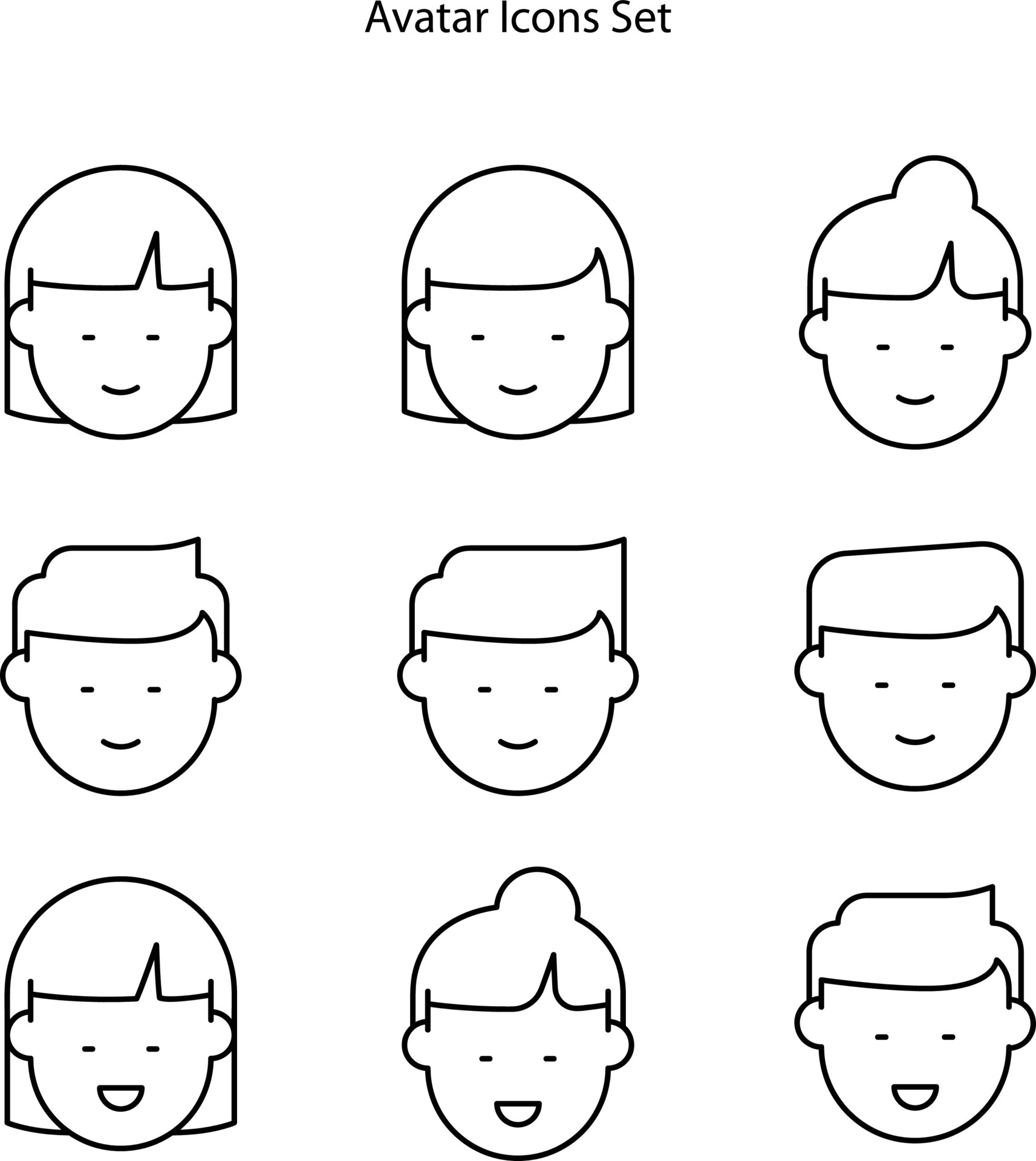 100 Avatar Line Icons  Line icon, Icon, Avatar