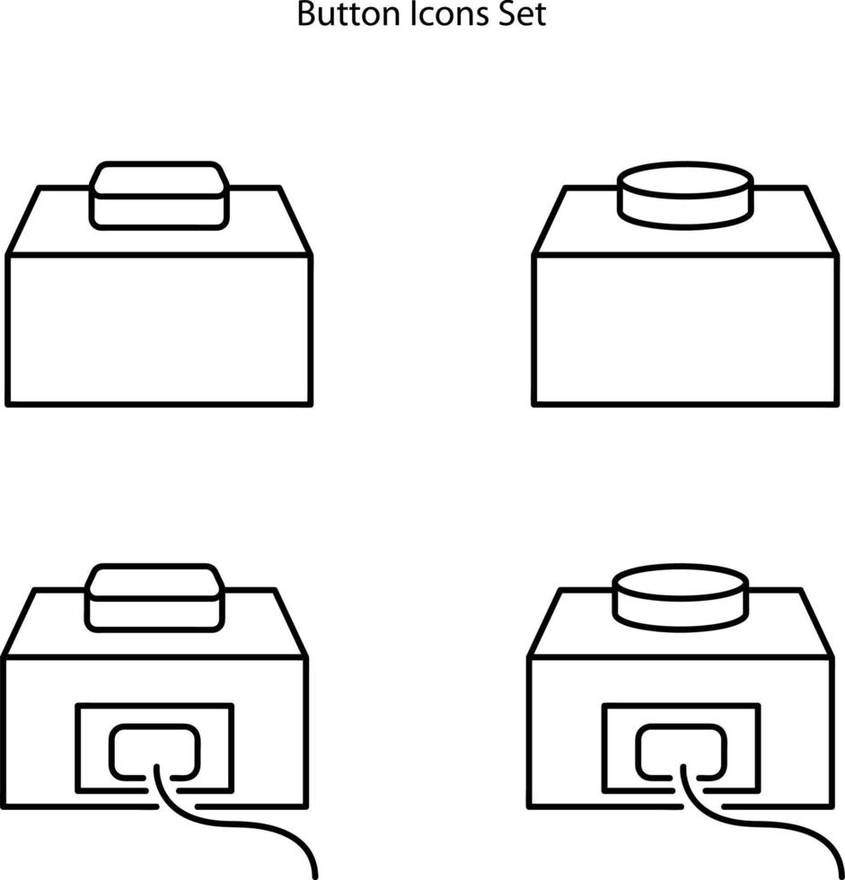 button icons set isolated on white background. button icon thin line outline linear button symbol for logo, web, app, UI. button icon simple sign. vector