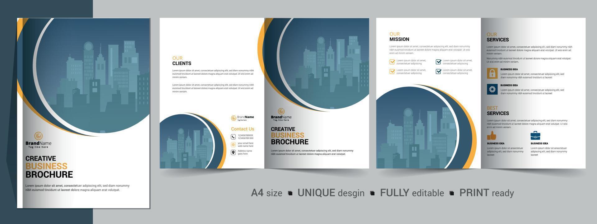 layout bifold brochure vector