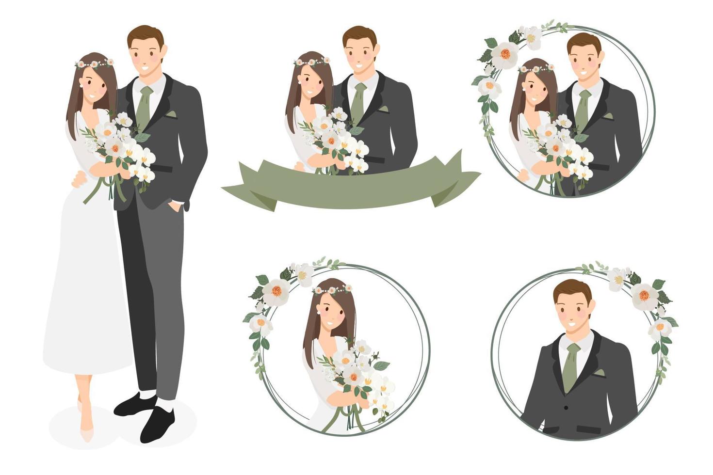 logotipo de corona de pareja de boda joven de dibujos animados lindo en  corona de camelia blanca 6323623 Vector en Vecteezy