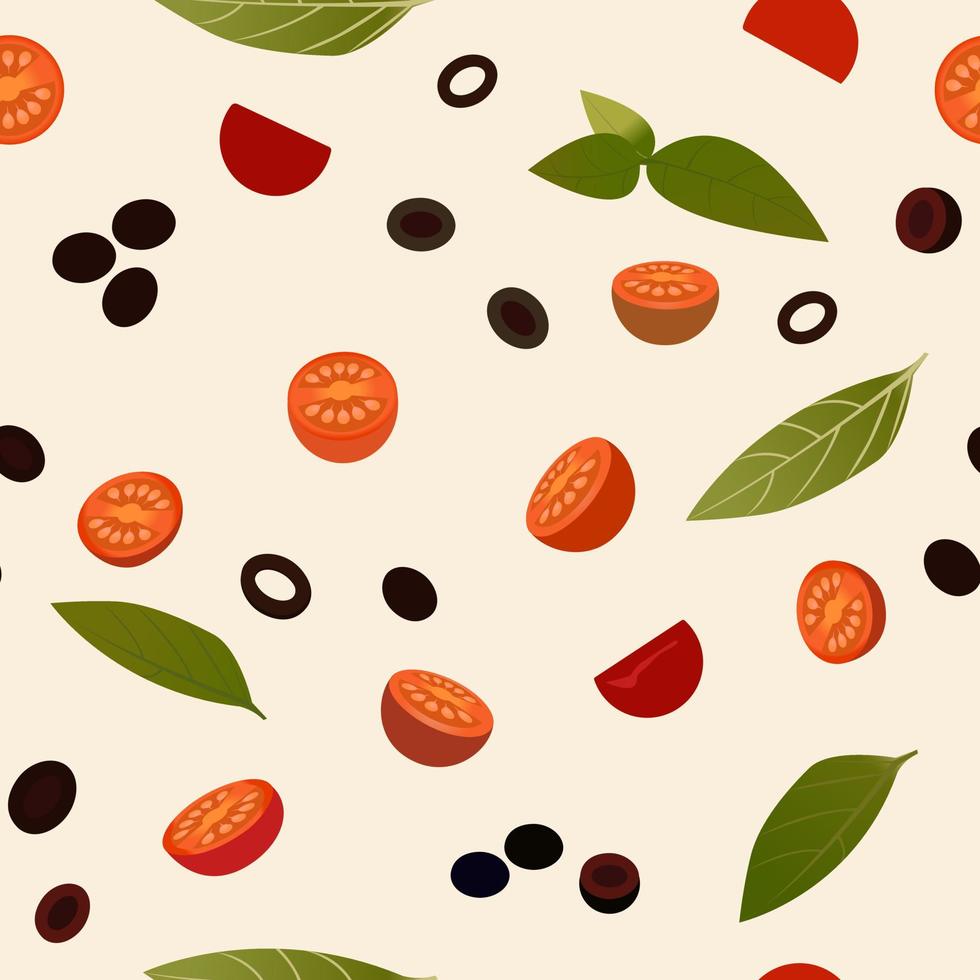 Vegetable seamless 3d pattern vector