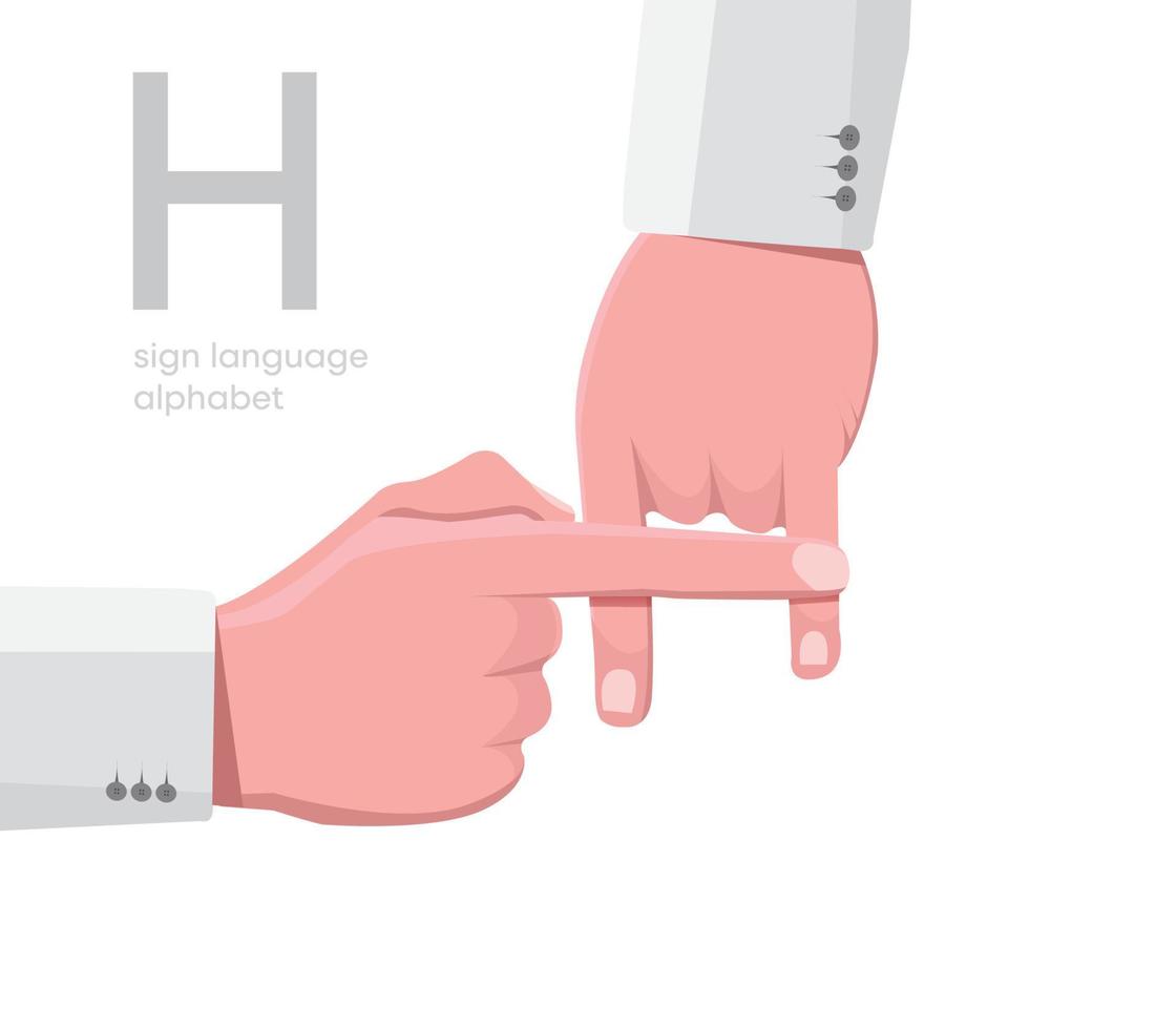 la letra 'h. letra h del alfabeto turco para discapacitados. mano discapacitada. lengua de la mano. aprender el alfabeto, comunicación no verbal sordomuda, vector de gestos de expresión.