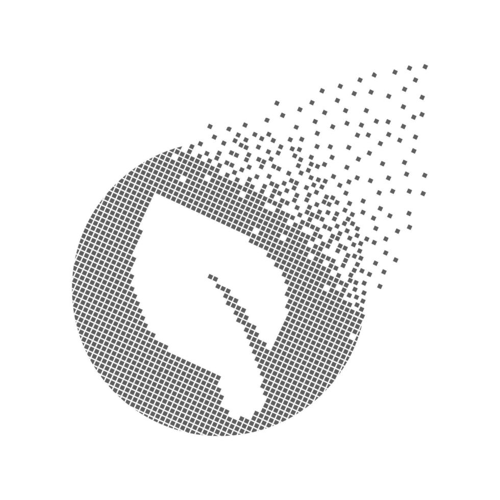 Leaf mark pixel dots. Organic, garden and ecology extinction pixel art. Integrative pixel movement. Creative dissolved moving dot art. Modern icon creative ports vector design.