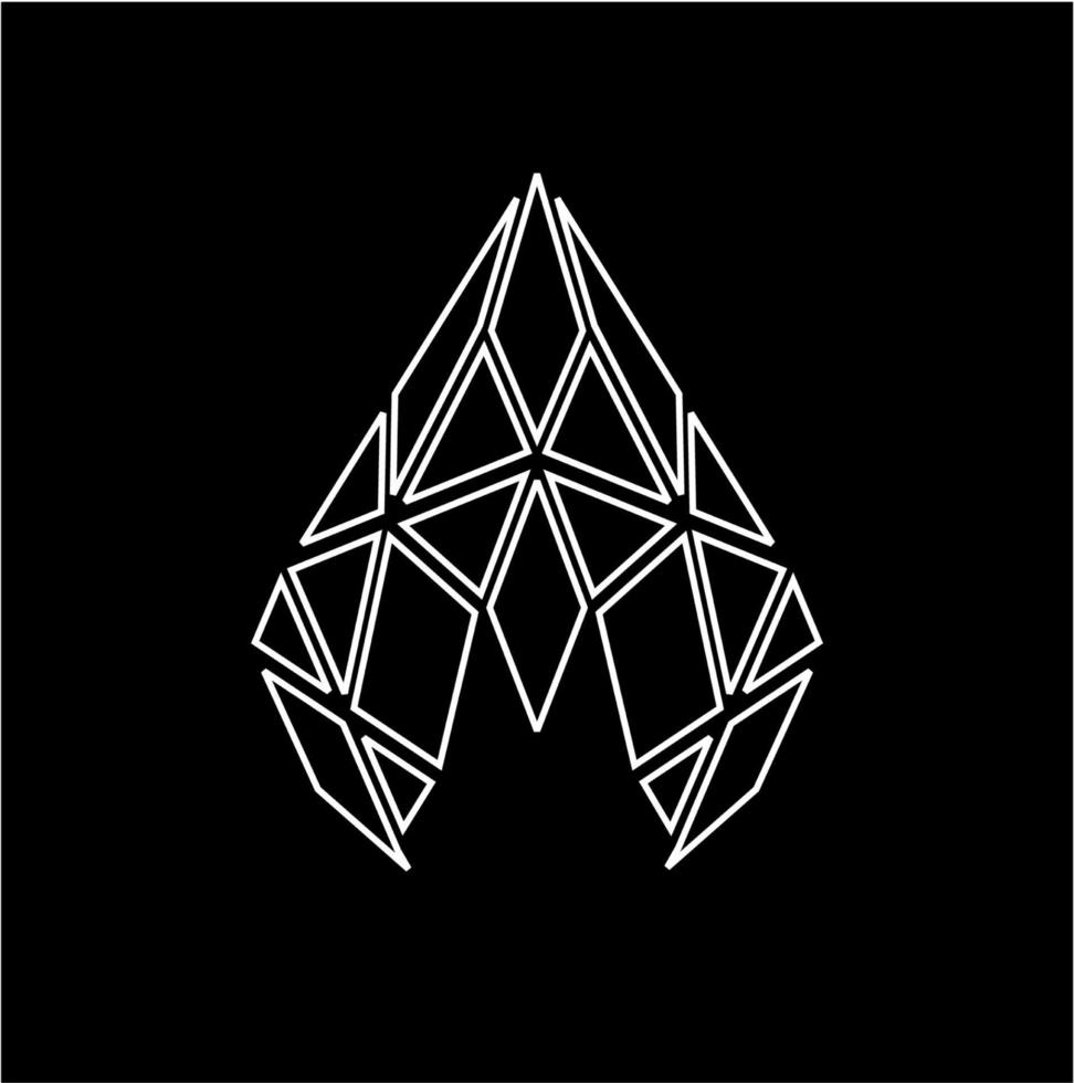 simple line art diamond triangle shape logo and vector icon