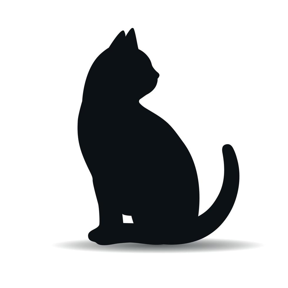 illustration of a silhouette of a black cat vector