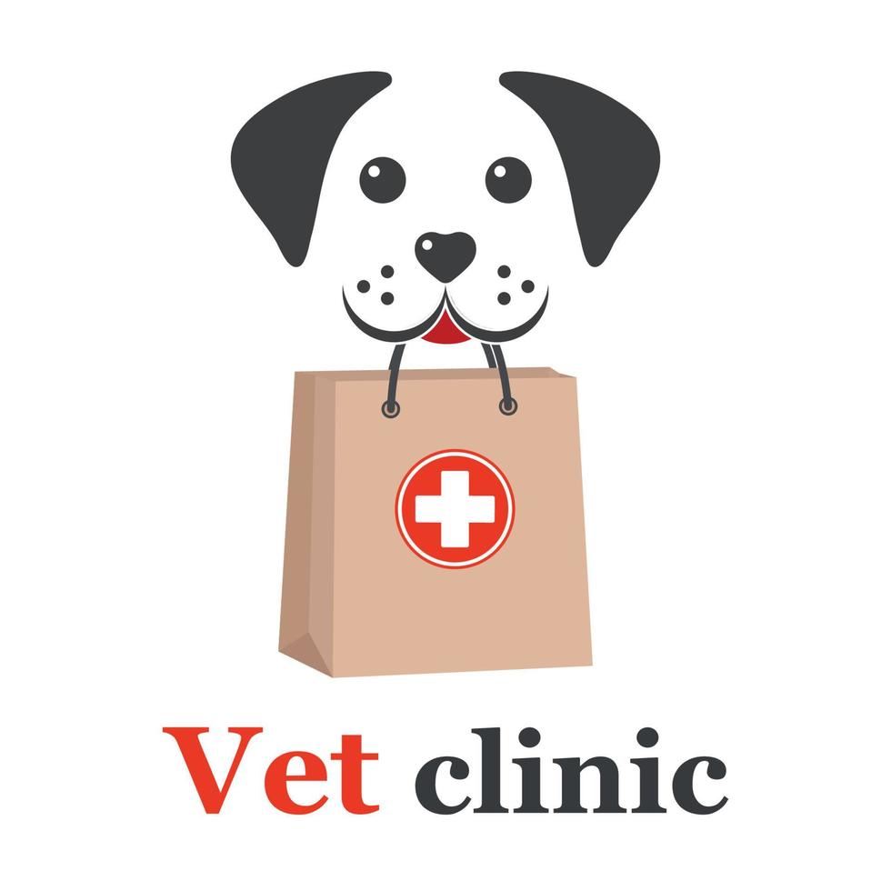 ilustración de diseño de logotipo de clínica veterinaria. vector