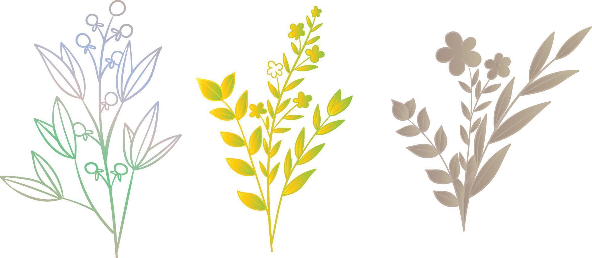 Spring watercolour floral branches vector