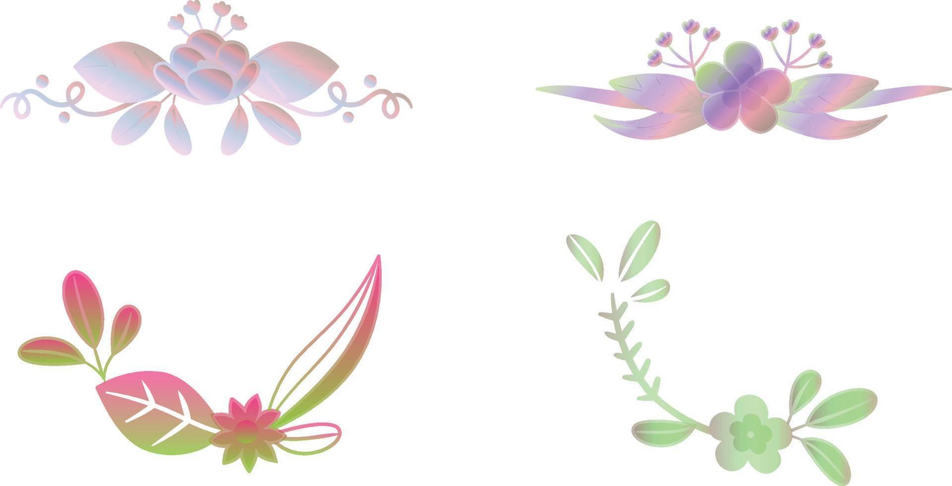 Watercolour floral wreath vector