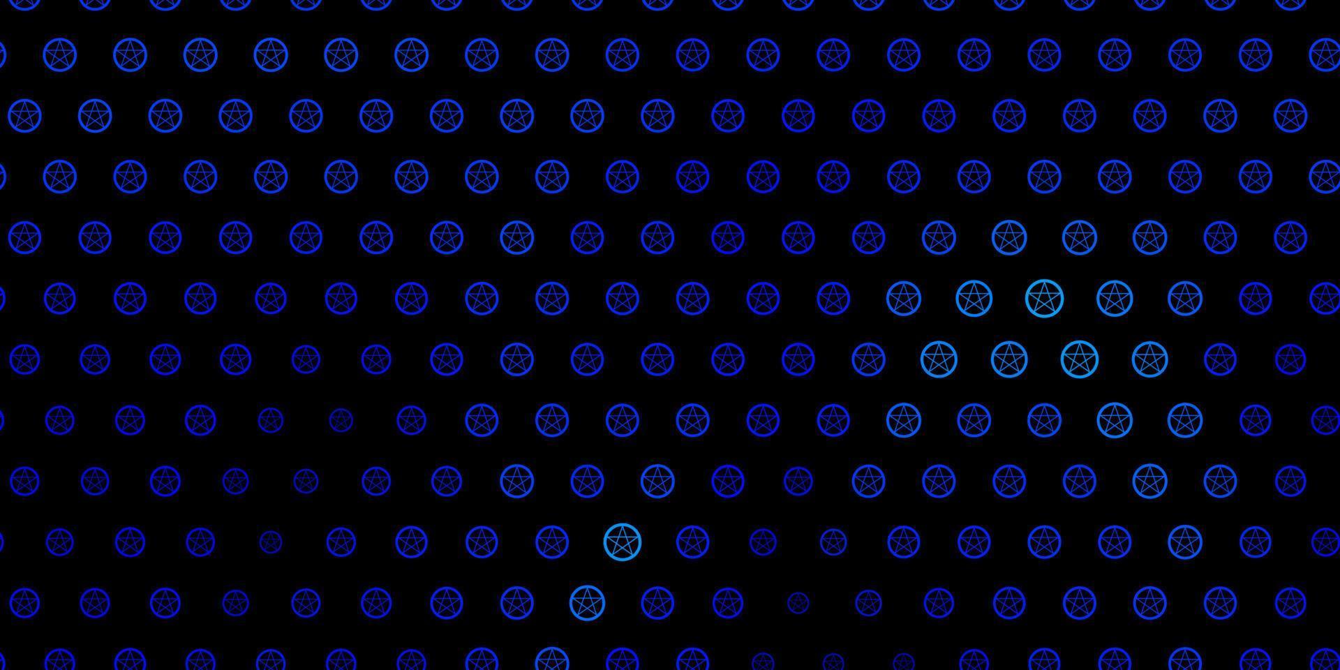 Dark BLUE vector pattern with magic elements.