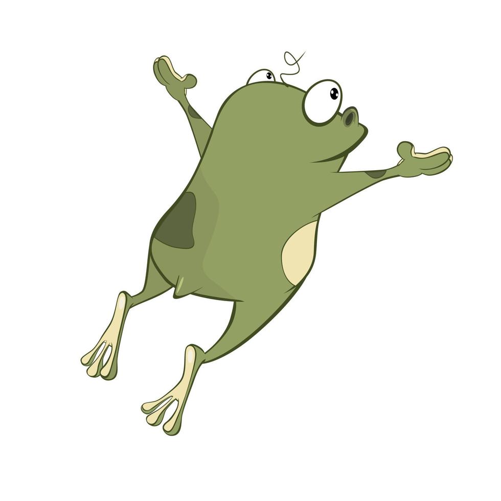 funny green frog Vector