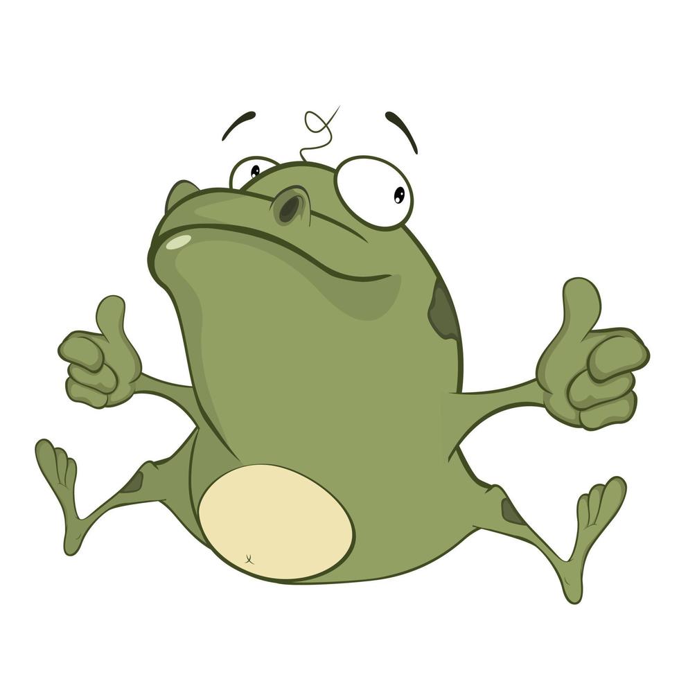 funny green frog Vector