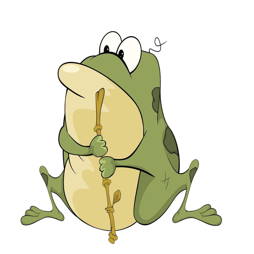 funny green frog Vector