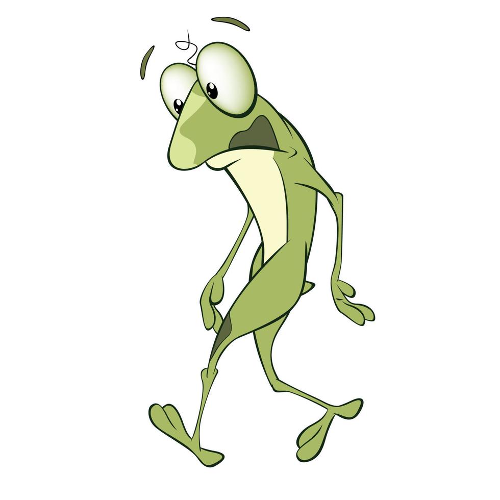 funny green frog Vector