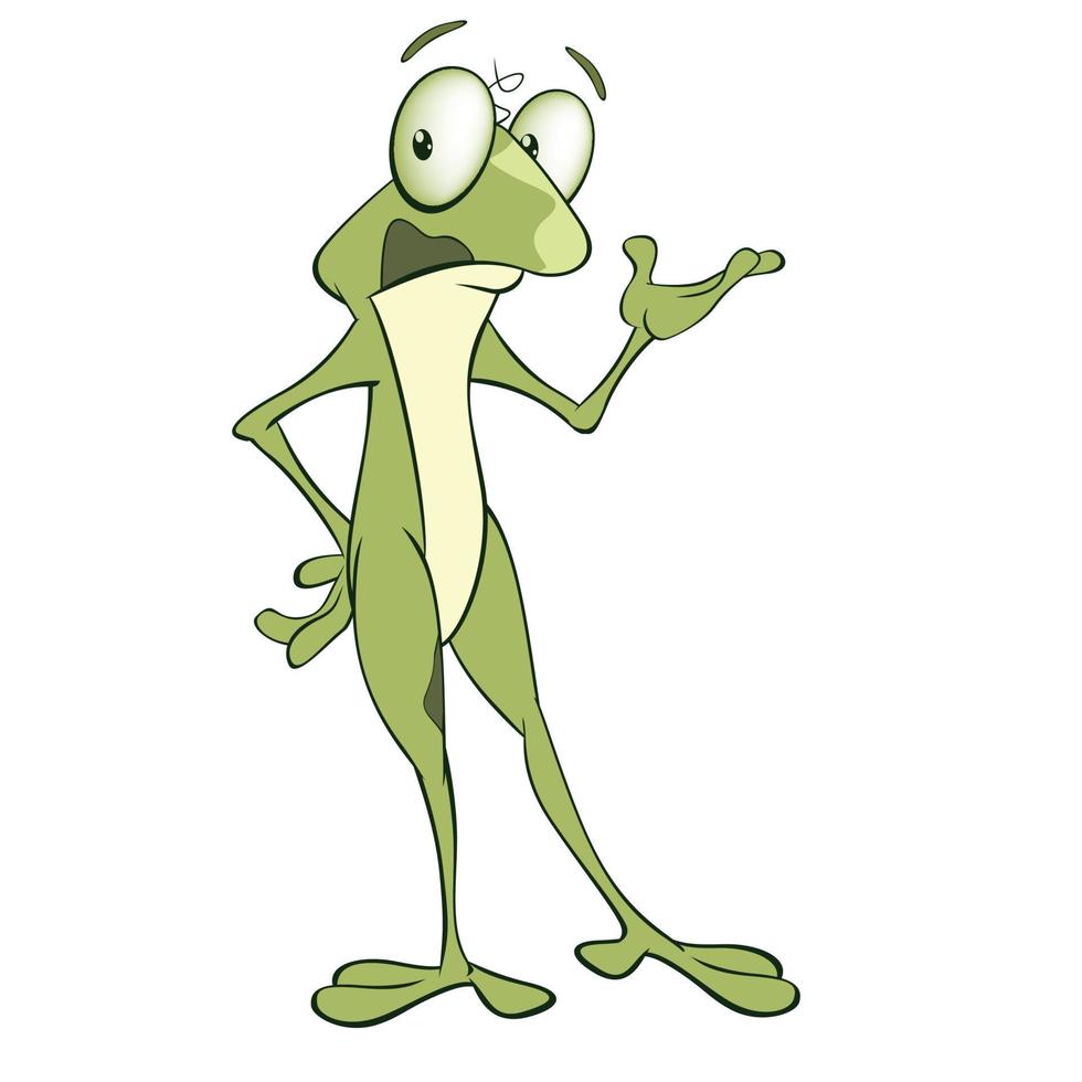 funny green frog Vector