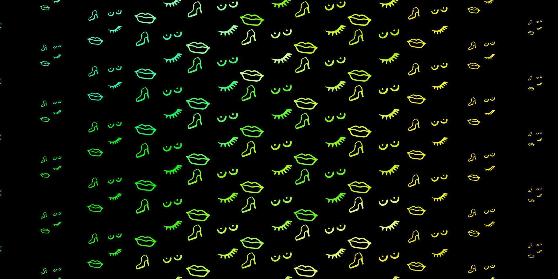 Dark Green, Yellow vector backdrop with woman's power symbols.