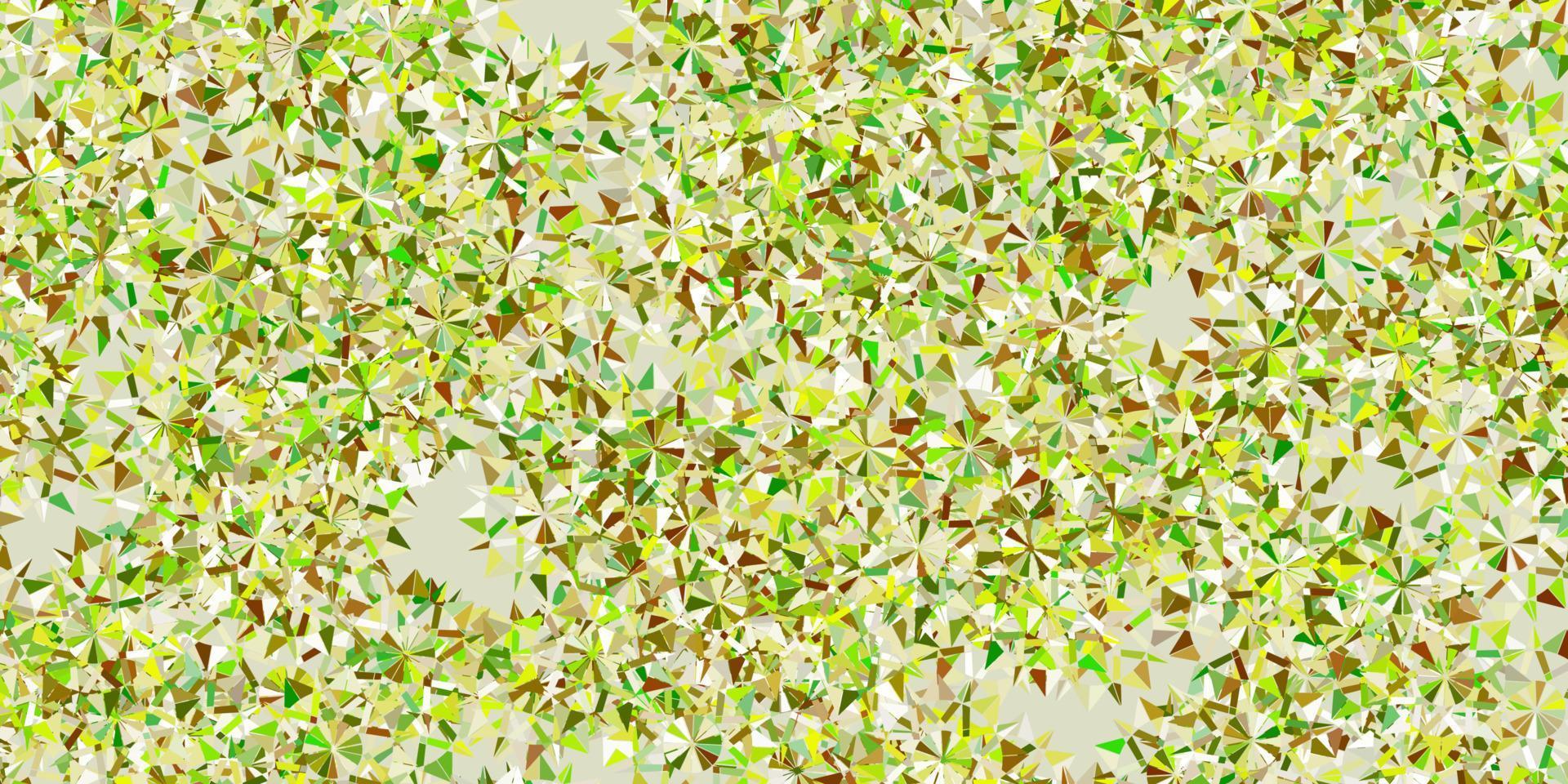 Light green, yellow vector layout with beautiful snowflakes.