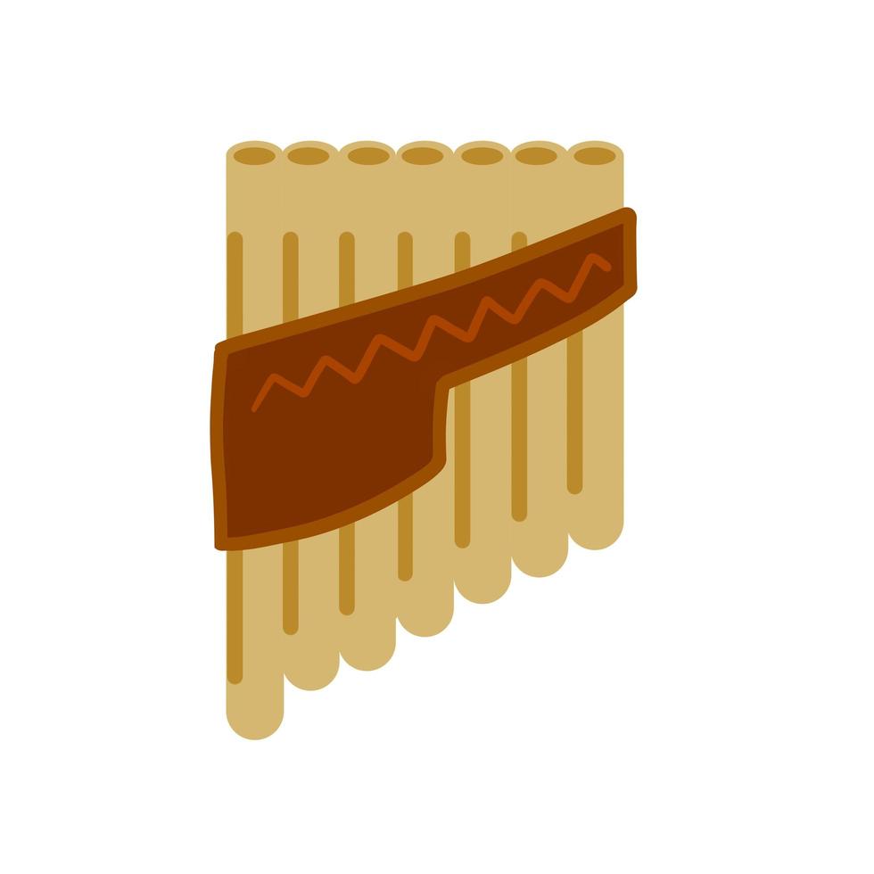 Pan flute. Bamboo pipe. Folk musical instrument of Greece vector
