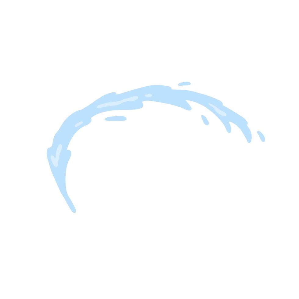 Jet of water. Abstract blue curved shape. Splash and spray liquid. vector