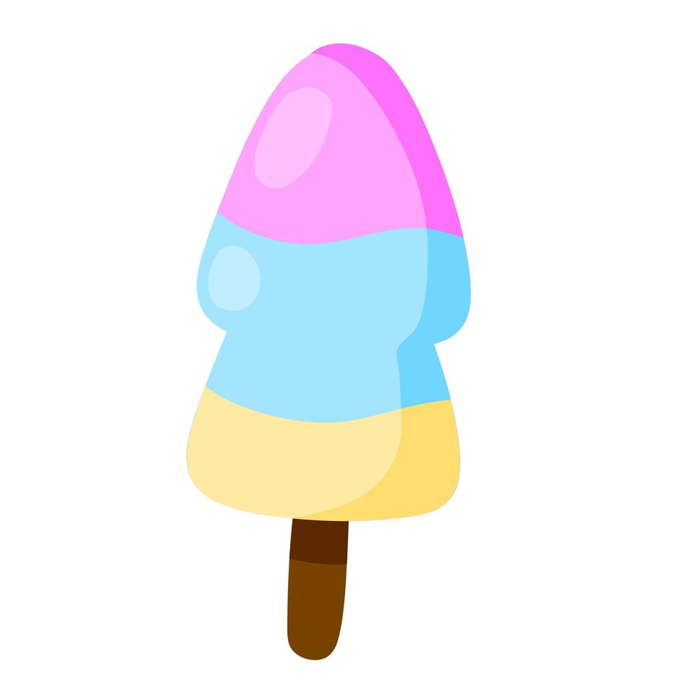 Ice cream on stick. Summer dessert. vector