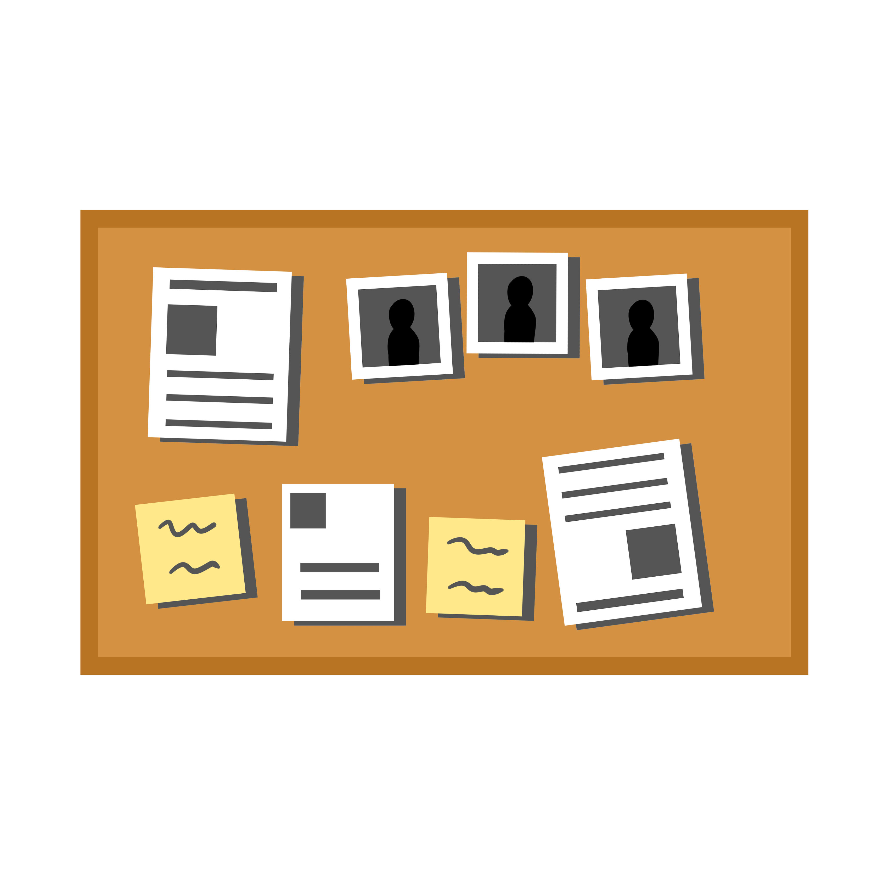 Bulletin board. Documents on wall. 6325298 Vector Art at Vecteezy