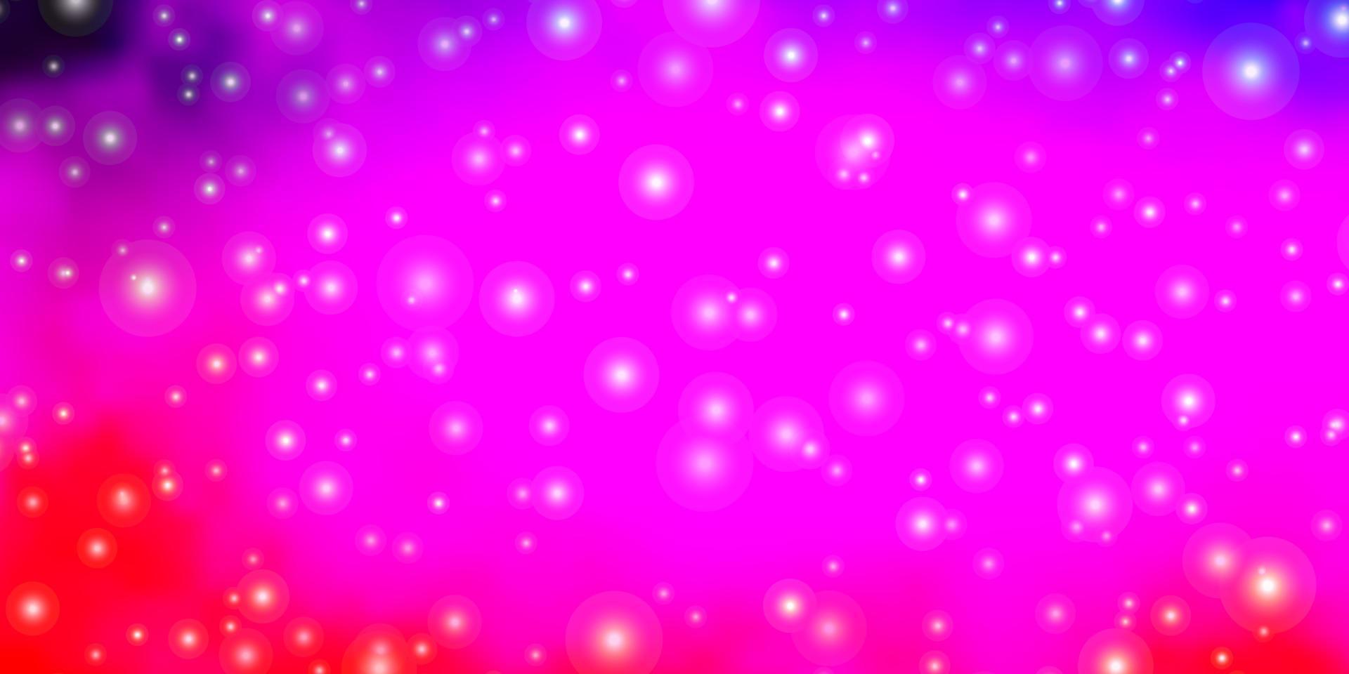 textura de vector violeta claro, rosa con hermosas estrellas.