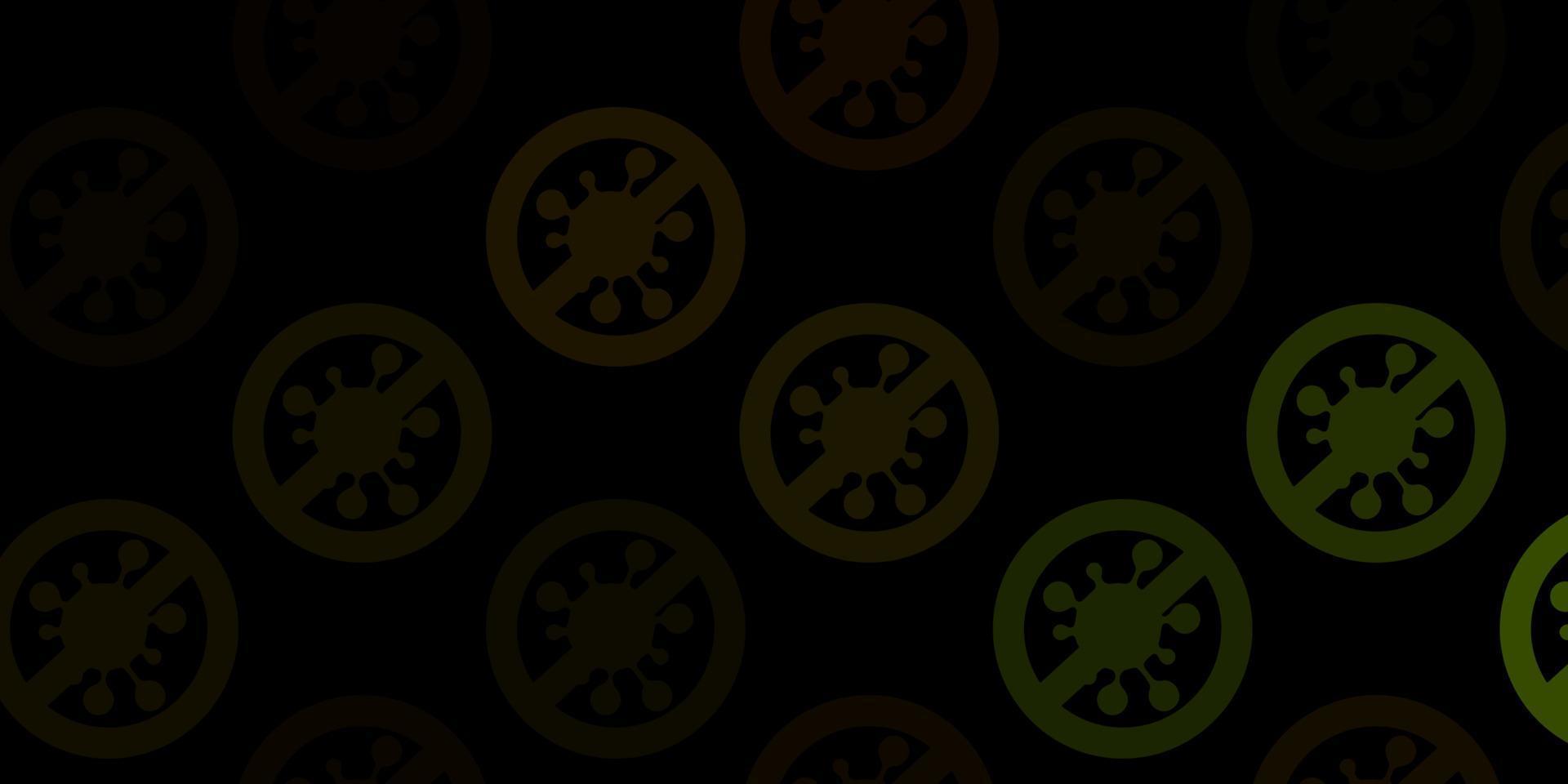 Dark Green, Yellow vector template with flu signs.