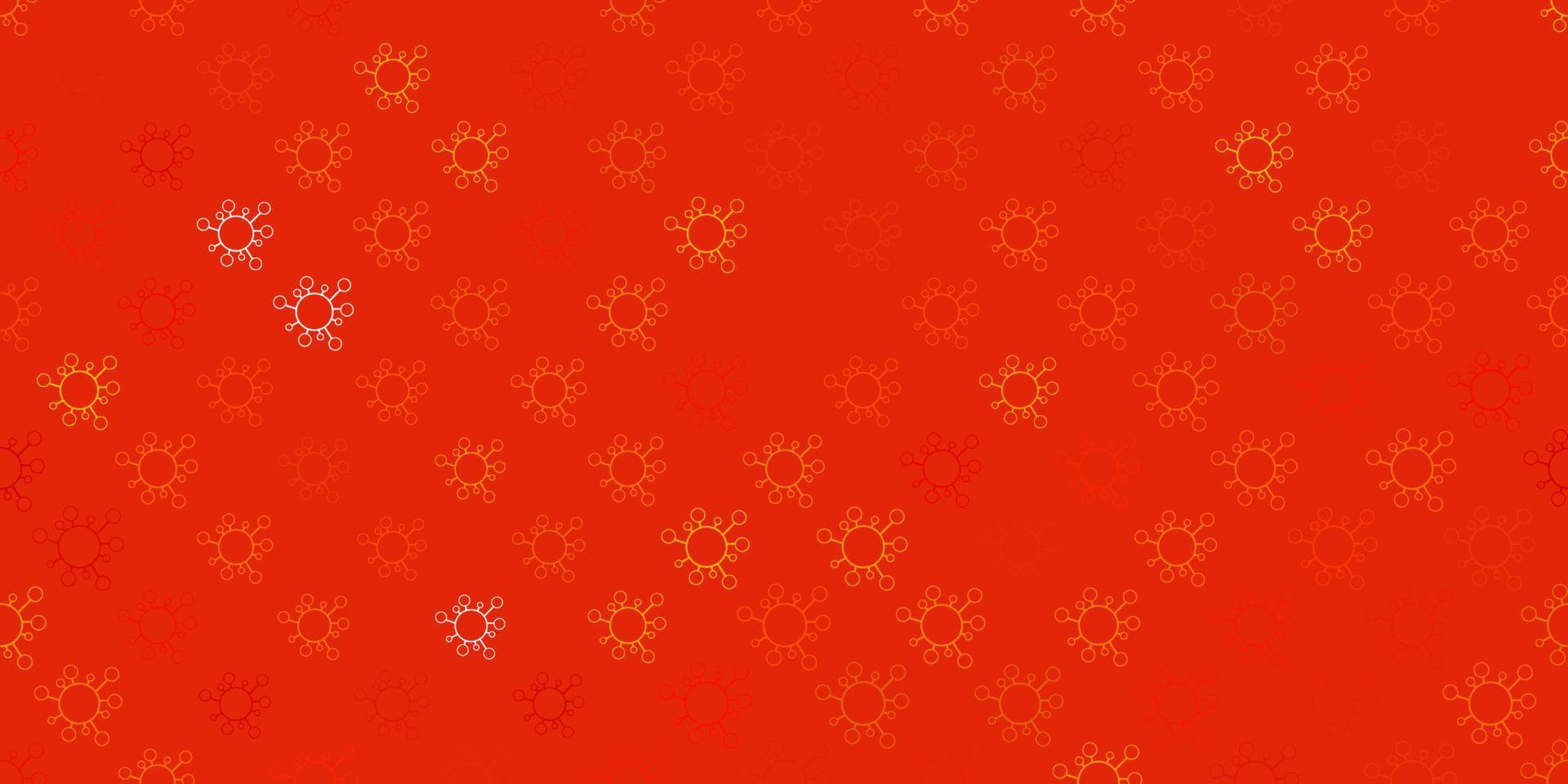 Dark orange vector texture with disease symbols.