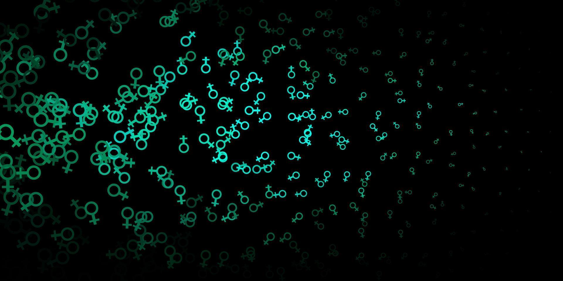 patrón de vector verde oscuro con elementos mágicos.