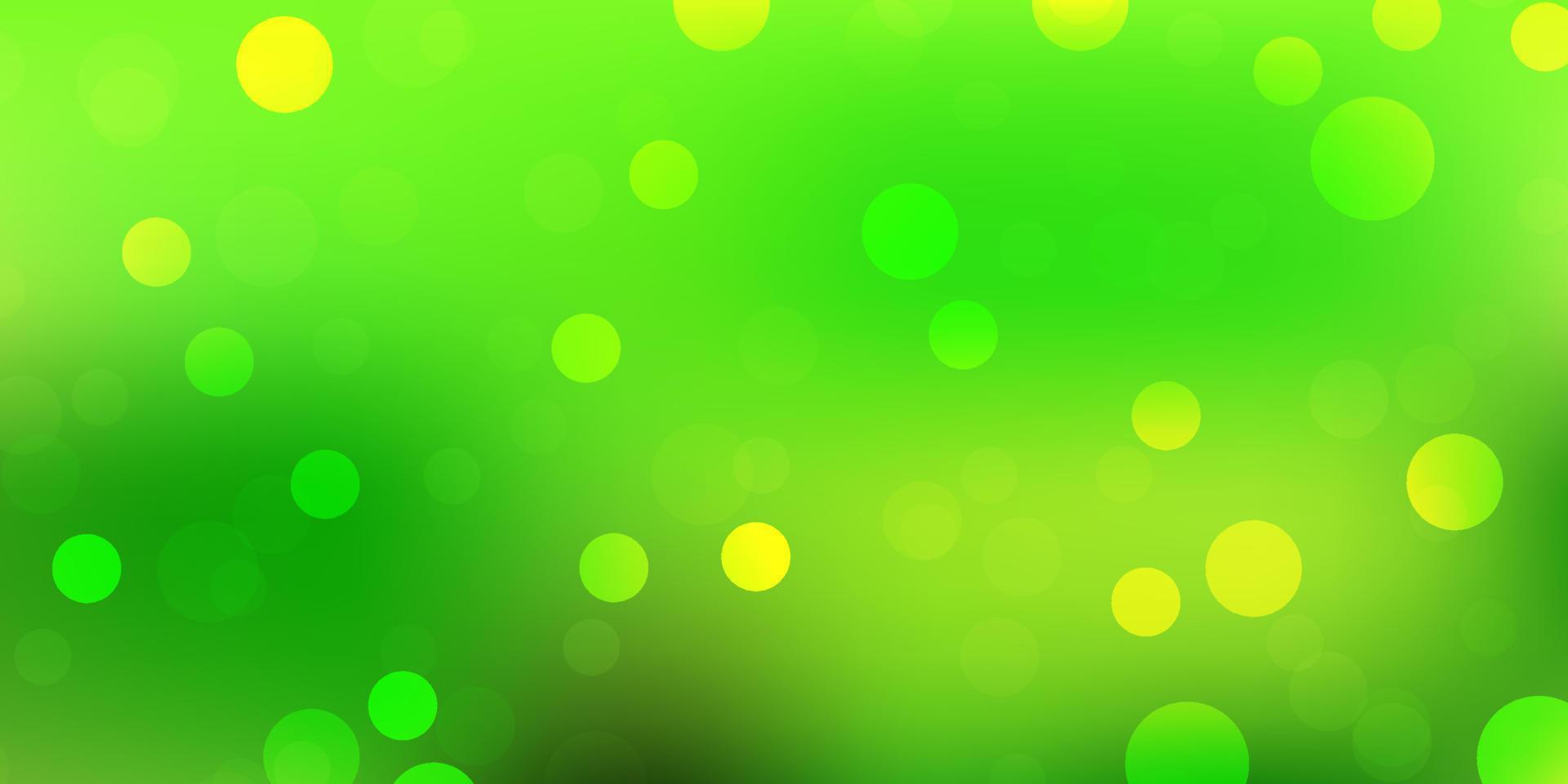 Light green, yellow vector background with spots.