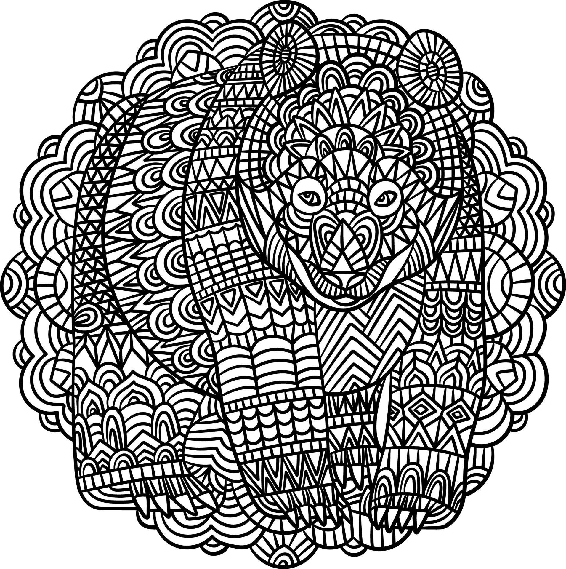 Bear Mandala Coloring Pages for Adults 6325616 Vector Art at Vecteezy