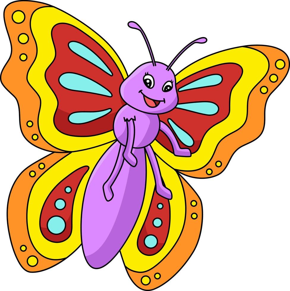 Butterfly Cartoon Colored Clipart Illustration vector