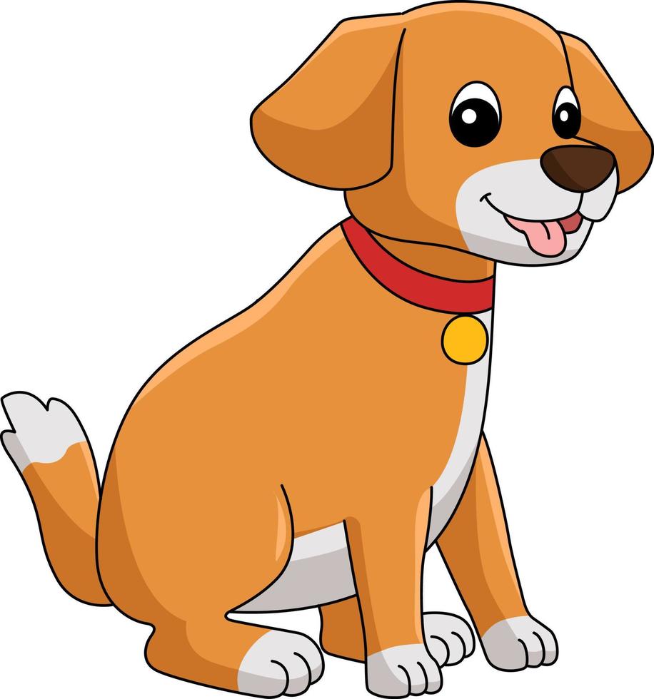 Dog Cartoon Colored Clipart Illustration vector