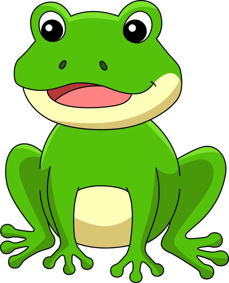 Frog Cartoon Colored Clipart Illustration vector