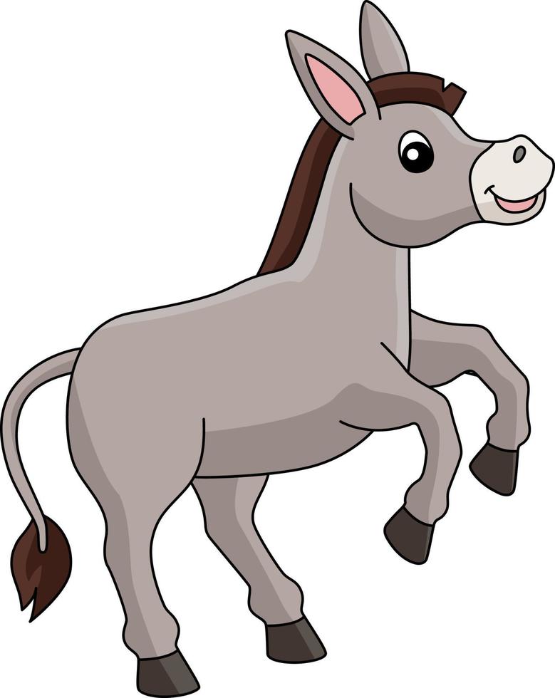 Donkey Cartoon Colored Clipart Illustration vector
