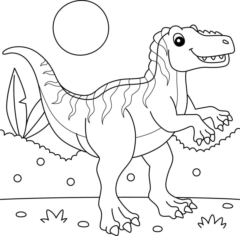 fukuiraptor para colorear para niños vector